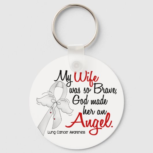 Angel 2 Wife Lung Cancer Sleutelhanger (Voorkant)