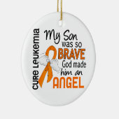 Angel 2 Zoon Leukemie Keramisch Ornament (Rechts)