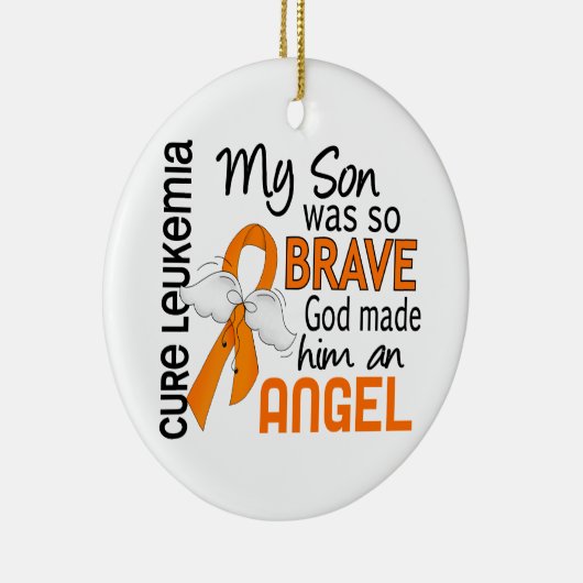 Angel 2 Zoon Leukemie Keramisch Ornament (Rechts)