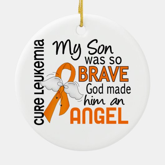 Angel 2 Zoon Leukemie Keramisch Ornament (Achterkant)