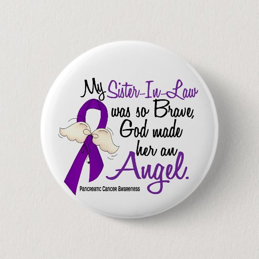 Angel 2 Zuster-in-Wet Pancreaskanker Ronde Button 5,7 Cm (Voorkant)