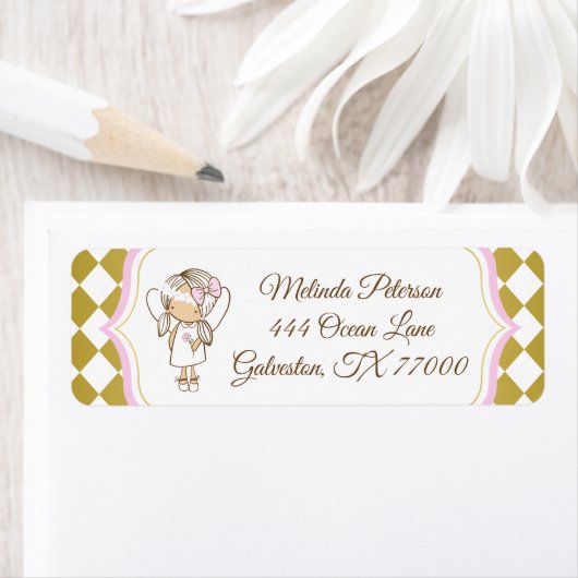 Angel Adresetiketten Goud & Roze Etiket (Insitu)