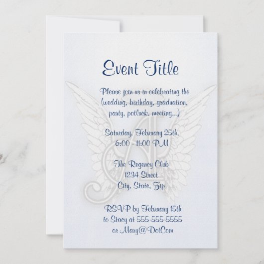 Angel Alphabet A Initiaal Kaart (Voorkant)