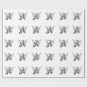 Angel Alphabet A Initiaal Latter Wings Halo Cadeaupapier (Vlak)