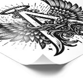 Angel Alphabet A Initiaal Latter Wings Halo Foto Afdruk (Hoek)