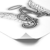 Angel Alphabet A Initiaal Latter Wings Halo Foto Afdruk (Hoek)