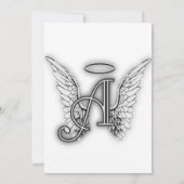 Angel Alphabet A Initiaal Latter Wings Halo Kaart (Achterkant)