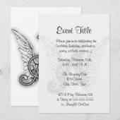 Angel Alphabet A Initiaal Latter Wings Halo Kaart (Voorkant / Achterkant)