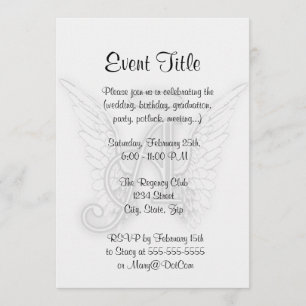 Angel Alphabet A Initiaal Latter Wings Halo Kaart