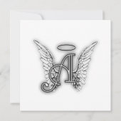 Angel Alphabet A Initiaal Latter Wings Halo Kaart (Achterkant)