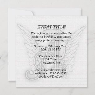 Angel Alphabet A Initiaal Latter Wings Halo Kaart