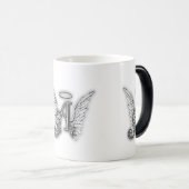 Angel Alphabet A Initiaal Latter Wings Halo Magische Mok (Voorkant rechts)