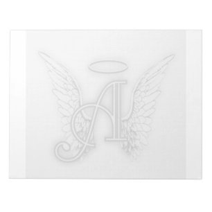 Angel Alphabet A Initiaal Latter Wings Halo Notitieblok