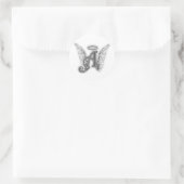Angel Alphabet A Initiaal Latter Wings Halo Ronde Sticker (Tas)