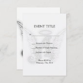 Angel Alphabet A Initiaal Latter Wings Halo RSVP Kaartje (Voorkant / Achterkant)