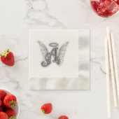 Angel Alphabet A Initiaal Latter Wings Halo Servet (Insitu)