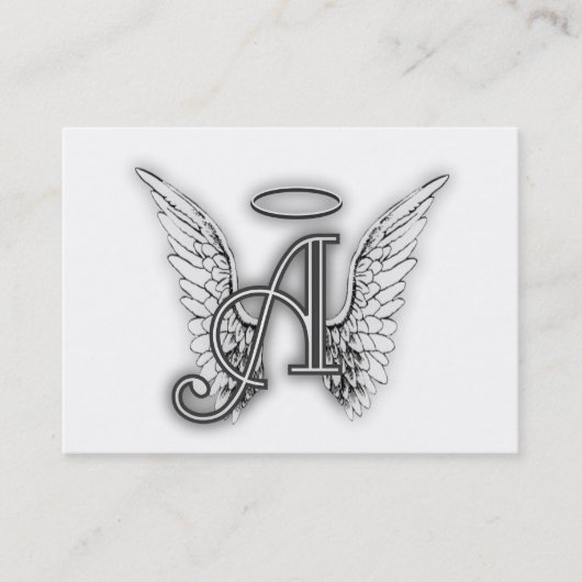 Angel Alphabet A Initiaal Latter Wings Halo Visitekaartje (Voorkant)