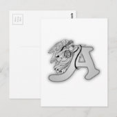 Angel Alphabet A Initiaal Monogram Briefkaart (Voorkant / Achterkant)