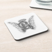 Angel Alphabet B Initiaal Latter Wings Halo Bier Onderzetter (Linkerzijde)
