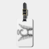 Angel Alphabet C Initiaal Latter Wings Halo Bagagelabel (Voorkant verticaal)