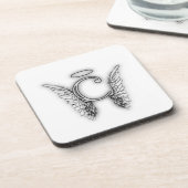 Angel Alphabet C Initiaal Latter Wings Halo Drankjes Onderzetter (Linkerzijde)