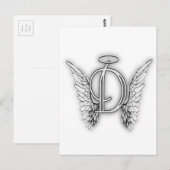 Angel Alphabet D Initiaal Latter Wings Halo Briefkaart (Voorkant / Achterkant)