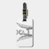 Angel Alphabet E Initiaal Latter Wings Halo Bagagelabel (Voorkant verticaal)
