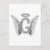 Angel Alphabet G Initiaal Latter Wings Halo Briefkaart (Voorkant)