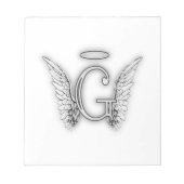 Angel Alphabet G Initiaal Latter Wings Halo Notitieblok (Voorkant)