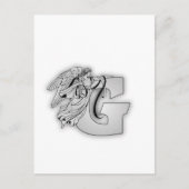 Angel Alphabet G Initiaal Monogram Briefkaart (Voorkant)