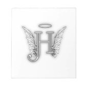 Angel Alphabet H Initiaal Latter Wings Halo Notitieblok (Voorkant)