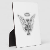 Angel Alphabet I Initiaal Letter Wings Halo Fotoplaat (Zijkant)