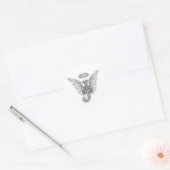 Angel Alphabet Initiaal J Wings Halo Classic Ronde Sticker (Envelop)