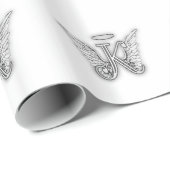 Angel Alphabet K Initiaal Letter Wings Halo Cadeaupapier (Rol Hoek)