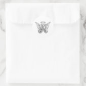 Angel Alphabet K Initiaal Letter Wings Halo Ronde Sticker (Tas)