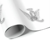 Angel Alphabet L Initiaal Letter Wings Halo Cadeaupapier (Rol Hoek)