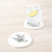 Angel Alphabet L Initiaal Letter Wings Halo Zandsteen Onderzetter (Zijkant)