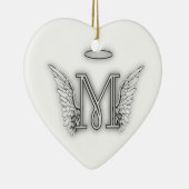 Angel Alphabet M Initiaal Letter Wings Halo Keramisch Ornament (Rechts)