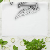 Angel Alphabet M Initiaal Letter Wings Halo Theedoek (Gevouwen)