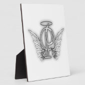 Angel Alphabet P Initiaal Letter Wings Halo Fotoplaat (Zijkant)