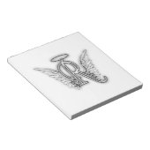 Angel Alphabet R Initiaal Letter Wings Halo Notitieblok (Schuin)