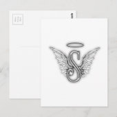 Angel Alphabet S Initiaal Letter Wings Halo Briefkaart (Voorkant / Achterkant)