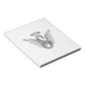 Angel Alphabet S Initiaal Letter Wings Halo Notitieblok (Schuin)