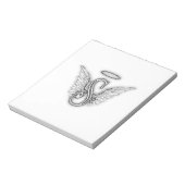 Angel Alphabet S Initiaal Letter Wings Halo Notitieblok (Linkerzijde)