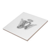 Angel Alphabet Y Initiaal Letter Wings Halo Tegeltje (Zijkant)