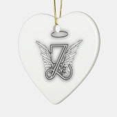 Angel Alphabet Z Initiaal Letter Wings Halo Keramisch Ornament (Links)