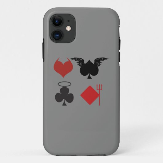 Angel and Devil Kaart Suits Donkergrijs Case-Mate iPhone Case (Achterkant)
