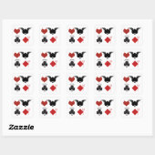 Angel and Devil Kaart Suits Square Sticker (Vel)