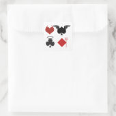 Angel and Devil Kaart Suits Square Sticker (Tas)