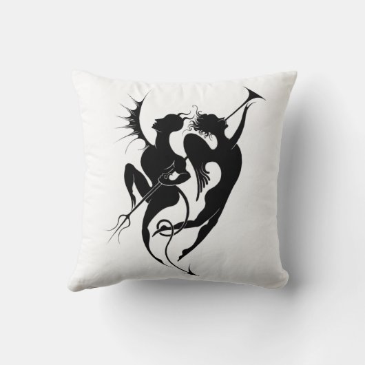 Angel and Devil Silhouette Sierkussen (Achterkant)